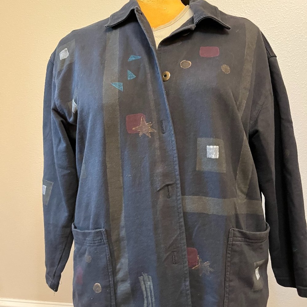 Handpainted black jacket xl